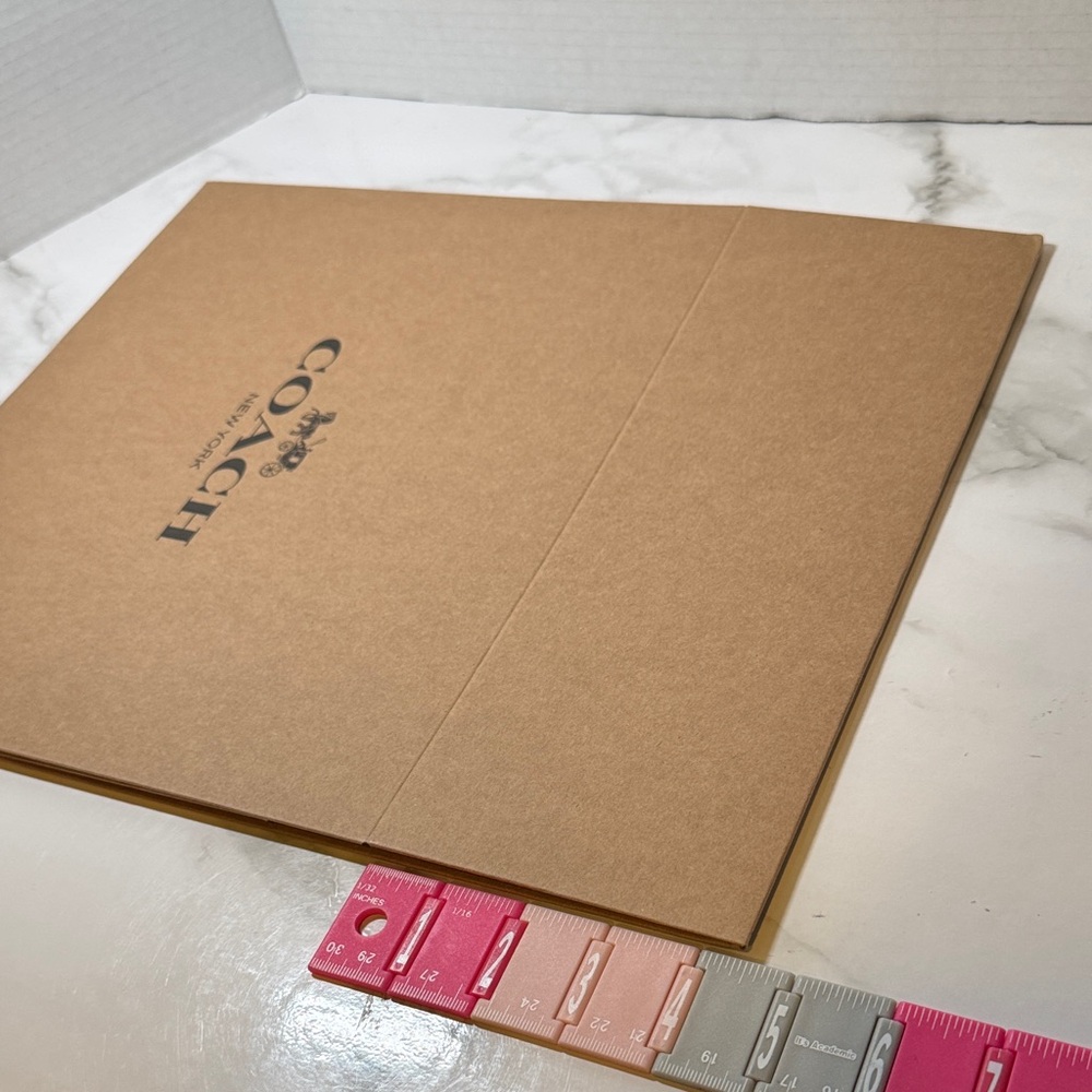 Authentic Coach Brown Gift Box with Sticker, Card, and Tissue Paper. New. - Picture 9 of 14